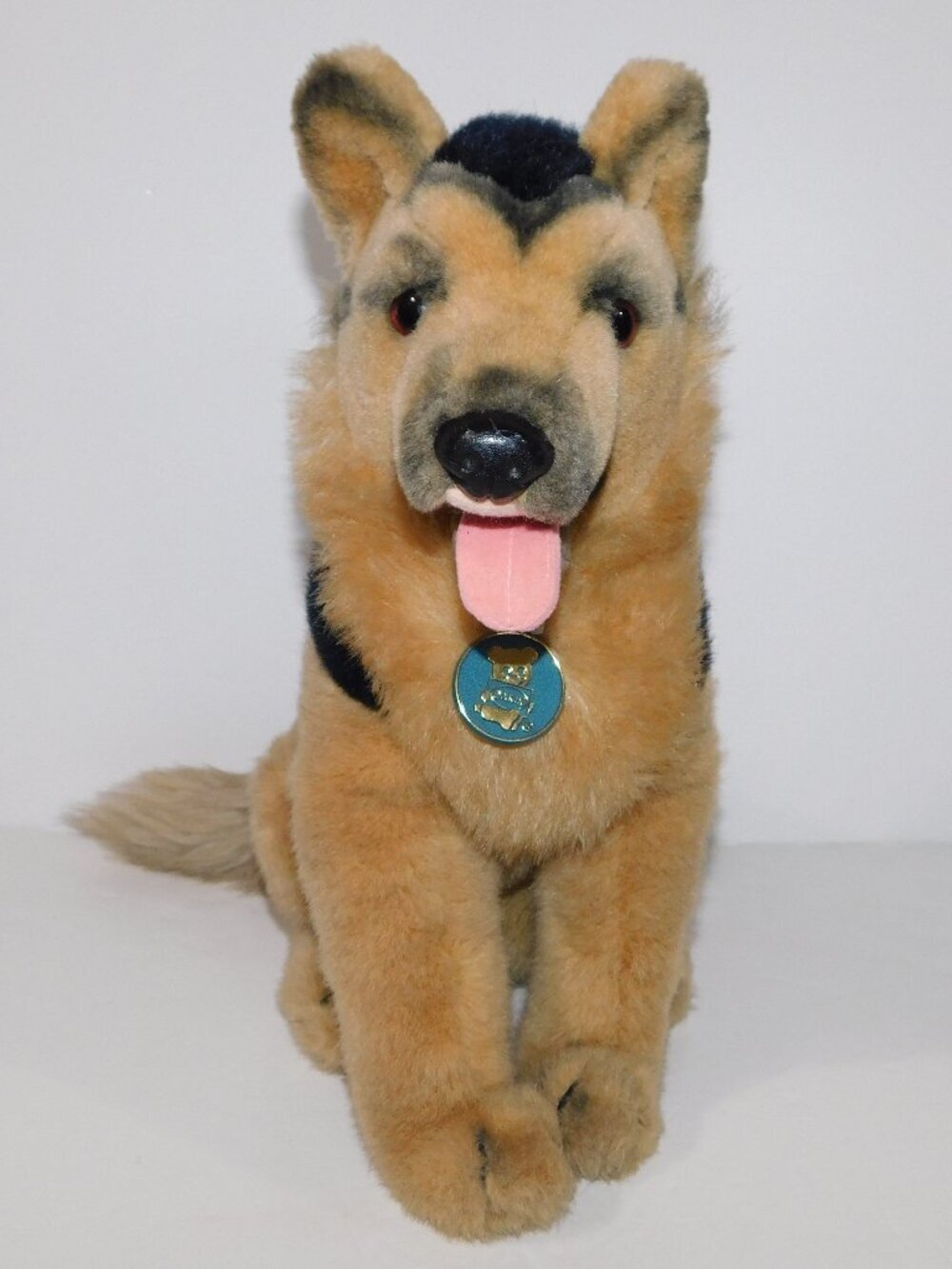 Plush Realistic German Shepherd VTG 1975 Dakin 14"  Stuffed Puppy Dog w Tag